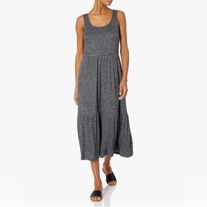 Daily Ritual Gray Cozy Knit Rib Tiered Tank Dress Sleeveless Maxi Dress XL
